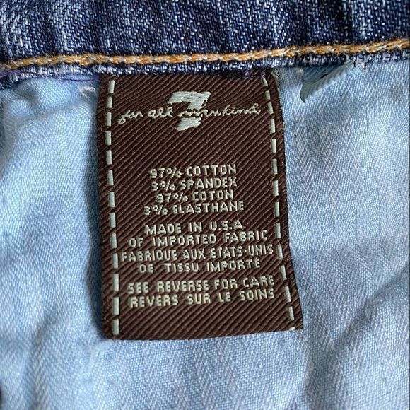 7 For All Mankind Distressed Low Rise Bootcut Jeans - Picture 4 of 5